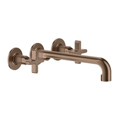 Gessi 58192#708 Внешние части для настенного смесителя на три отверстия для раковины, излив длинный, медный матовый фото