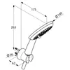 Kludi 679500500 Kludi 67 950 0500 Freshline Душевой набор Ø140 мм, 3 режима, шланг 1250 мм