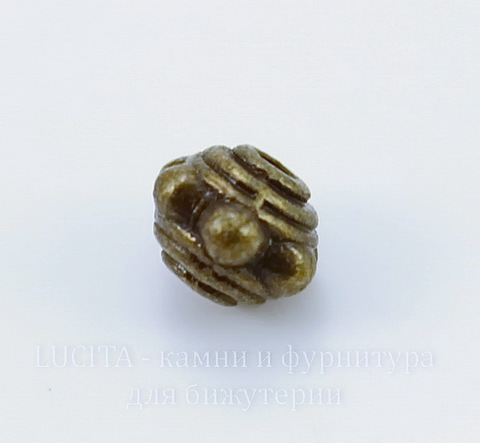 Бусина металлическая "Фонарик" 7х5 мм (цвет - античная бронза), 10 штук