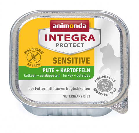 Animonda Integra Protect Sensitive консервы c индейкой и картоф для взр кошек при пищ.аллергии 100г