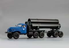 ZIL-157K-TV-5 pipe trucks with trailer pipes blue DIP 1:43