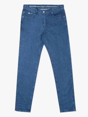 Плотные джинсы цвета синего индиго из премиального хлопка