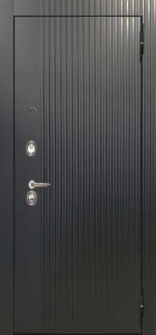 Теплая дверь входная Аргус Люкс 3К 2П Фрейда/Александра, 2 замка, 1,8 мм металл, (черный кварц+белая лиственница) #2