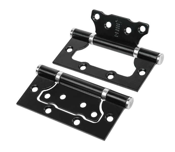Петли (комплект) накладная Ренц IN100-2BB FH B/CP безВР (2шт), цвет черный/хром (гарантия - 12 месяцев)
