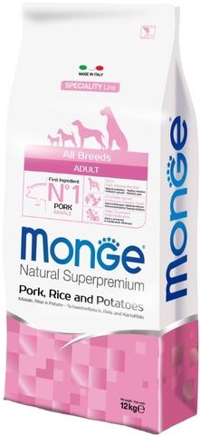 Monge Dog Speciality корм для собак всех пород свинина с рисом и картофелем 12 кг