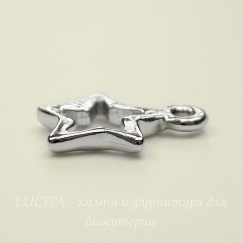 Подвеска TierraCast "Звездочка" (цвет-платина) 13х11 мм