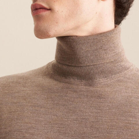 Свитер мужской Seidensticker 01.251580-23 светло-коричневый из шерсти Мерино