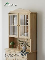 Шкаф Лена двухдверный из сосны, с регулируемыми полками (верхняя часть буфета Лена), в натуральной отделке