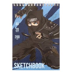 
          Скетчбук А5 20л., "Аниме", 200г/м2, Миленд, гребень сверху, жесткая подложка, мягкая обл., мат. лам., акварельная бумага