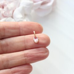 Подвеска Маркиз со светло-розовым фианитом, 14*5 мм, позолота, П405