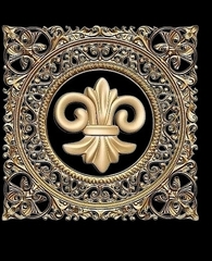 Силиконовый молд № 104 + Рамка ажурная + Флер -де- лис в подарок