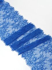 Кружево шантильи ультрамарин неэластичное ширина 22 см купон 2.9 м