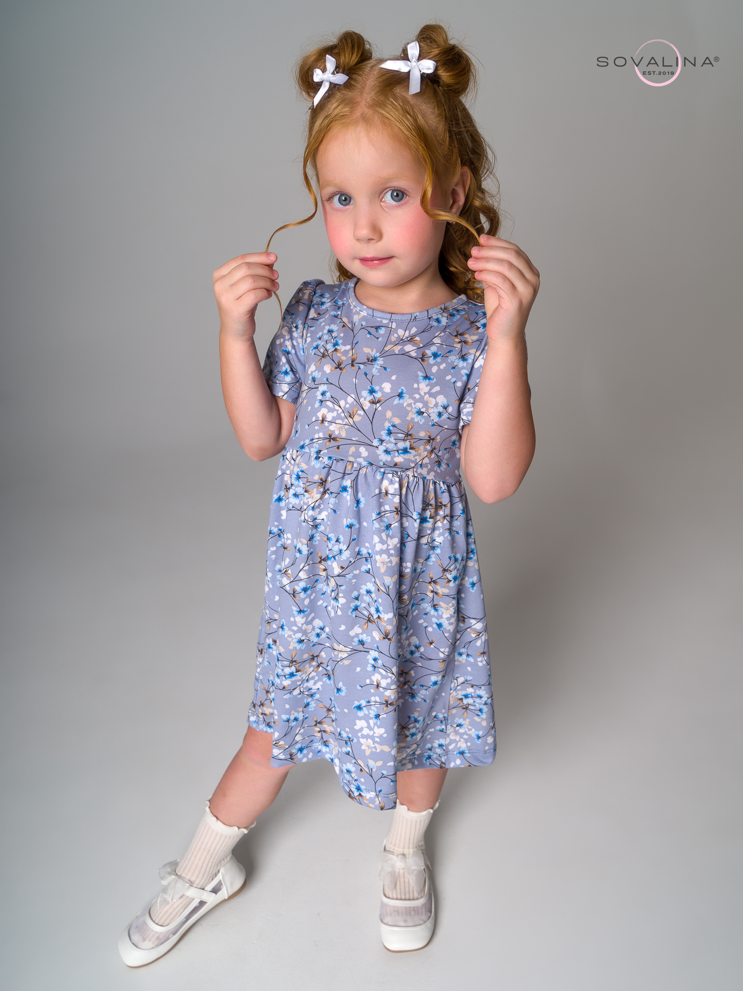 Платье Аленка к/р SG апрель голубой