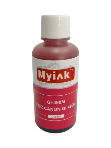 Чернила MyInk GI-490M для Canon PIXMA G1400, G2400, G3400 (100 мл, magenta, Dye)