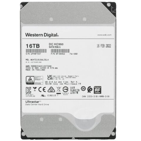 Жесткий диск WD Ultrastar DC HC550 16Tb WUH721816ALE6L4 0F38462 / 0F38468