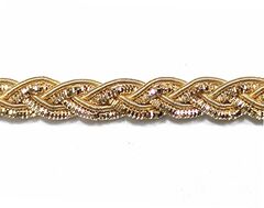 Тесьма из канители "косичка" золото 6мм