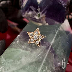 Накрутка "Shine Star" - Желтое золото - White CZ