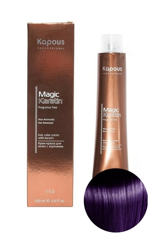 Крем-краска без аммиака с кератином Корректор 02 Фиолетовый, Magic Keratin, Kapous, 100 мл