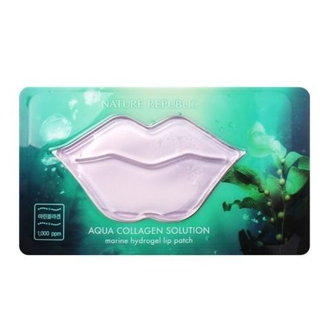 Nature Republic Aqua Collagen Solution Marine Hydrogel Lip Patch увлажняющий патч для губ с морским коллагеном
