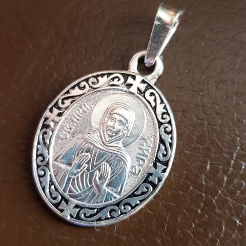 Нательная именная икона святая Кира с серебрением кулон с молитвой