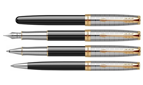 Ручка шариковая Parker Sonnet Premium 2021, K537, Metal & Black Lacquer GT (2119787)