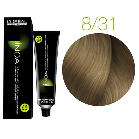 L'Oreal Professionnel INOA 8.31 (Светлый блондин золотистый пепельный) - Краска для волос