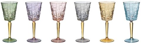 Набор бокалов для вина 6шт 19.5см Cre Art Square Stemware