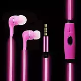 Наушники с микрофоном светящиеся в темноте Flashing light LCD с разъемом mini-Jack (3.5mm) (Розовый)