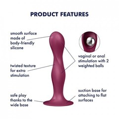 Утяжелённый фаллоимитатор Satisfyer Double Ball-R (17,9×7,6 см) бордовый
