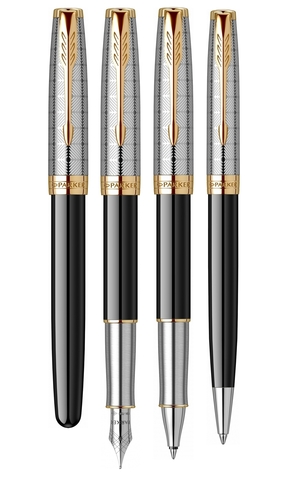 Ручка шариковая Parker Sonnet Premium 2021, K537, Metal & Black Lacquer GT (2119787)