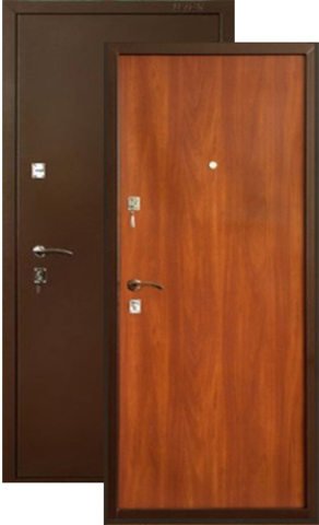 Входная металлическая дверь ДС-180 (медь+итальянский орех)  Меги из стали 1,2 мм с 2 замками