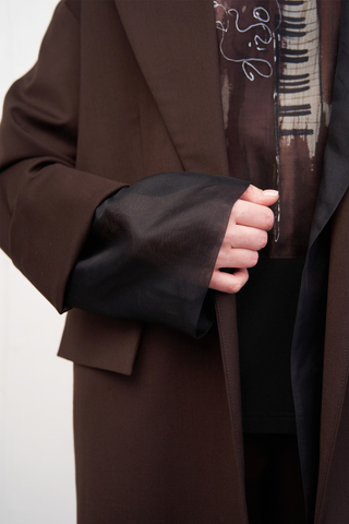 Коричневый жакет свободного кроя