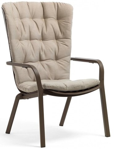 Лаунж-кресло пластиковое с подушкой Nardi Folio, табак, бежевый