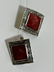 Пиония (серьги из серебра)