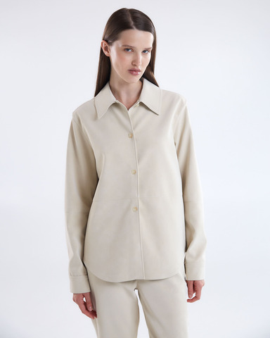 Рубашка из искусственной замши молочный