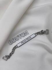 Вешалка петелька цепочка серебристая Миу. с белой эмалью