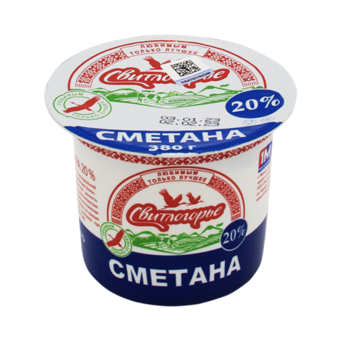 Сметана Свитлогорье 20% 380гр