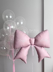 Бант с любой надписью и воздушными шарами