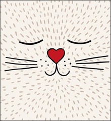 Открытка, Кот, 12*13 см, 1 шт.