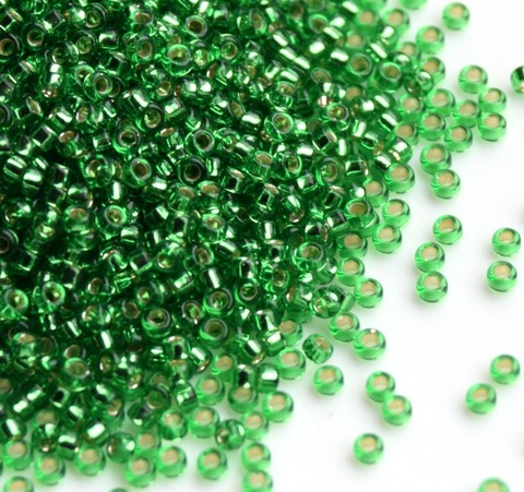 15/0 RR-0016 Бисер круглый Миюки /Miyuki round 15/0 Green Silver Lined