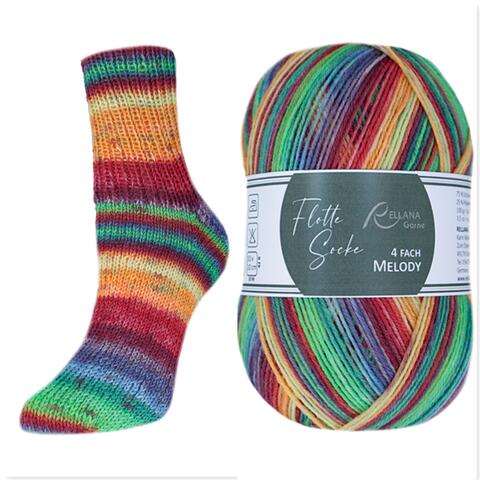 Пряжа Rellana Flotte Socke 4f. Melody 3025