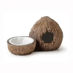 EXO TERRA, Поилка с укрытием кокос "Coconut Hide & Water Dish", 14х24х13 см