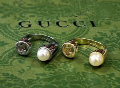 Стильное разъемное кольцо style by Gucci с жемчужиной