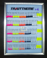 Джиг-головка TROUTTHEME  комплект 100шт (0,3г/0,6г/0,9г/1,2г/1,5г-по 20шт.) ультрафиолет, крючок микроджиг КОРЕЯ № 6 продажа от 1 комплекта