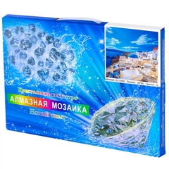 
          Алмазная мозаика Alingar, на подрамнике, с полным заполнением, (глянц) дизайн рамка, 30х40 см, 20 цветов, "Санторини"