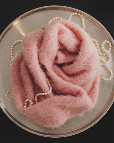 Шарф из альпака розовый