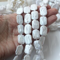 Жемчуг натуральный барочный, прямоугольный, 17,9-19,5 мм, 1 нить, Ж031