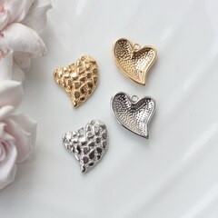 Подвеска с Сердце фактурное, 20*20 мм, родий, П834