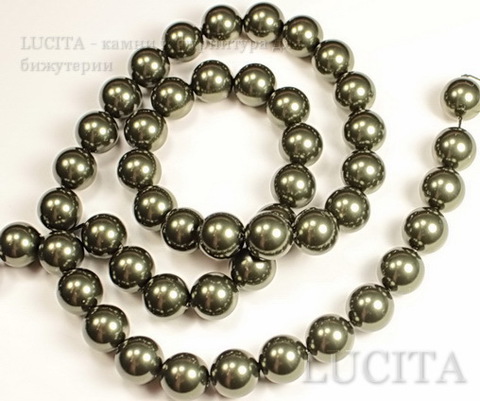 5810 Хрустальный жемчуг Сваровски Crystal Dark Green круглый 10 мм