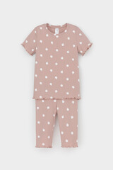 пижама  для девочки  К 1632/кофейный,маленькие яблочки